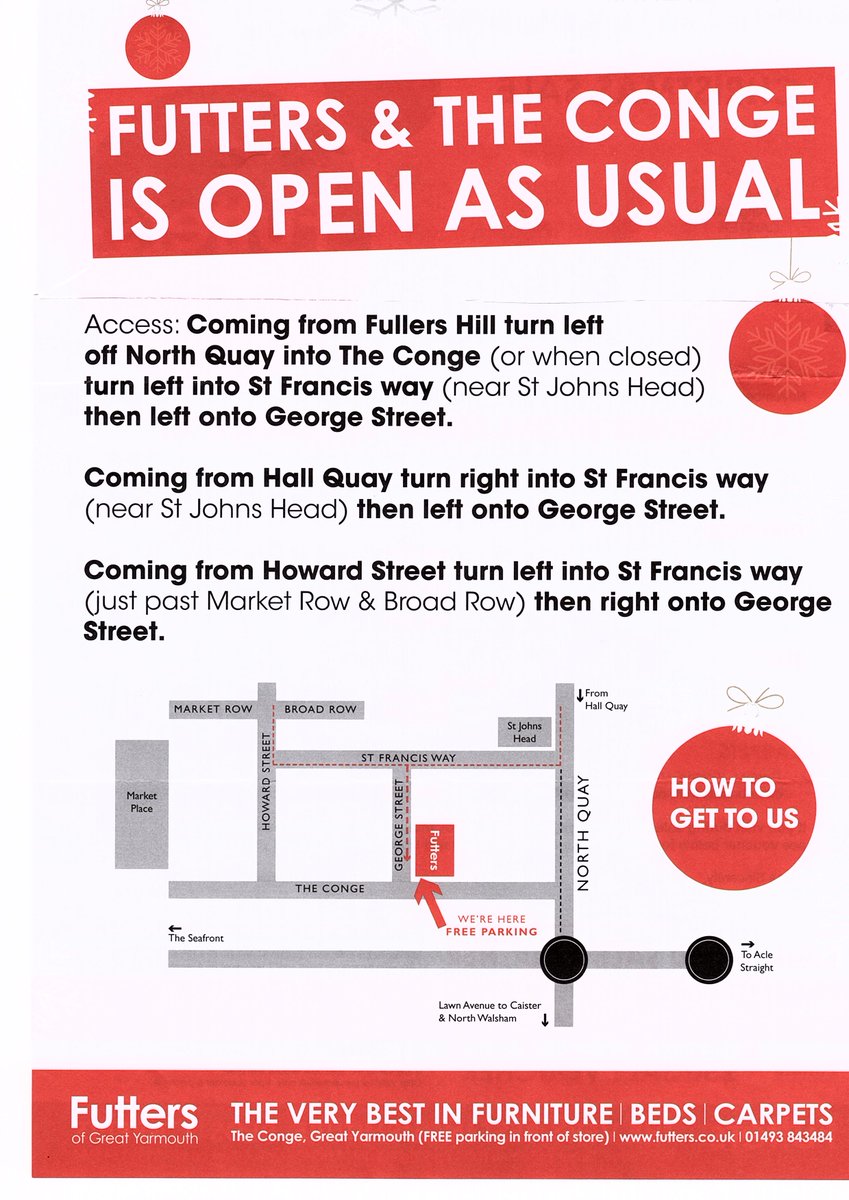 Despite the road works Futters sale is still on here is how to get to the bargins