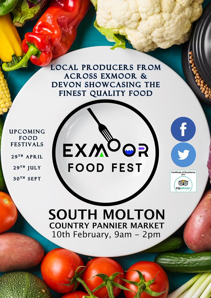 Exmoor Food Fest coming soon.
@PromoteSthWest <a href="/DCCeconomy/">Economy, Enterprise, and Skills by DevonCC</a> <a href="/DevonFoodHour/">DevonFoodHour</a> <a href="/atasteofdevon/">A Taste of Devon</a> <a href="/Lovetheflavour/">Food Drink Devon</a> <a href="/Devon_Hour/">#DevonHour</a> <a href="/Lovetheflavour/">Food Drink Devon</a> <a href="/lovenorthdevon/">North Devon</a> <a href="/GreatDevonDays/">Devon Days #LoveDevon</a> <a href="/Devon_Catering/">Devon Catering</a> <a href="/North_Devon/">North Devon</a>