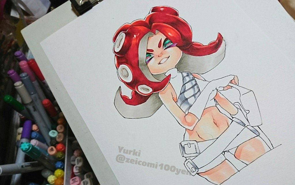 8号 「ちびちびタコちゃん更新中… 」|勇騎 -yuuki-のイラスト