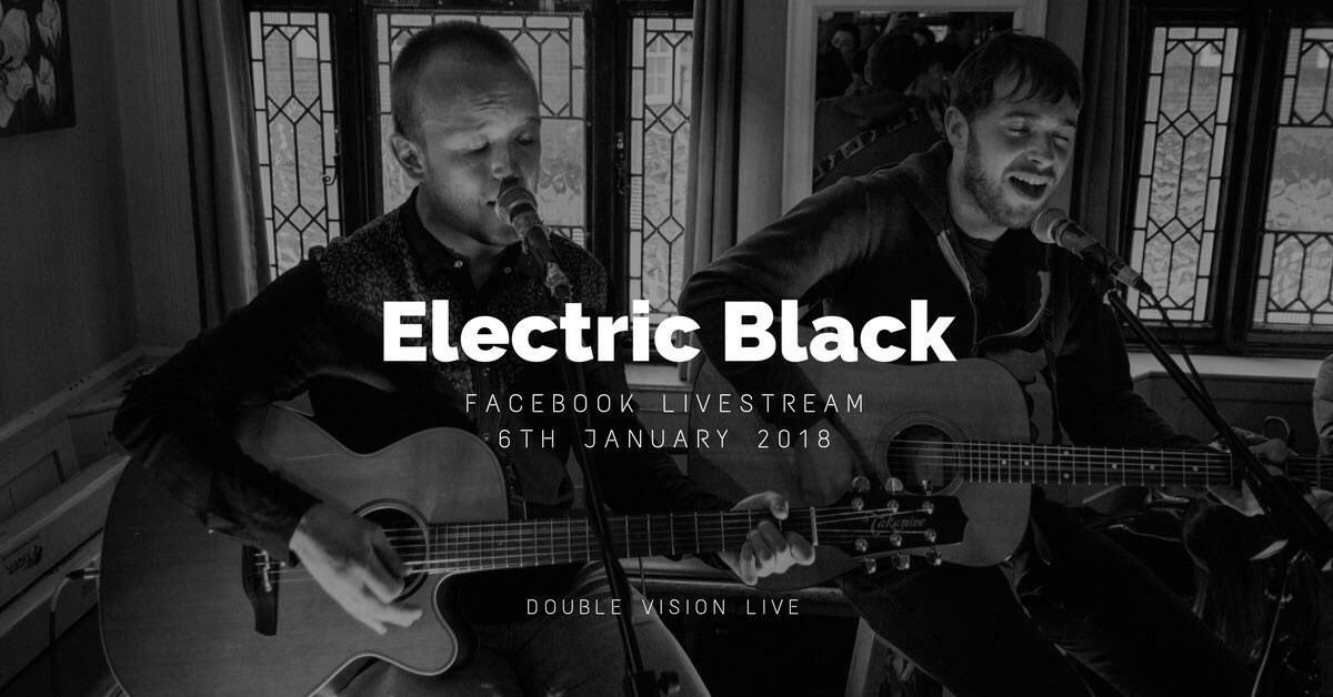 Morning all!
So this afternoon we are with local rock group Electric Black for a Facebook Livestream, tune in on their page at 5pm for 5 songs and more!

#FacebookLive #DoubleVisionLive #Hertfordshire