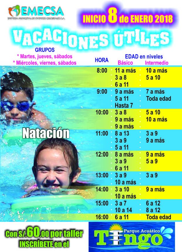 EmecsaAqp's tweet photo. ¡APRENDE COMO JUGANDO! Horarios Temporada 2018
Por 60 soles los engreídos de casa durante estas #vacacionesverano pueden aprender distintas habilidades que ayuden en su formación personal. @EmecsaAqp viene dictando los siguientes cursos de vacaciones útiles 100% garantizados https://t.co/h12mie0iW9