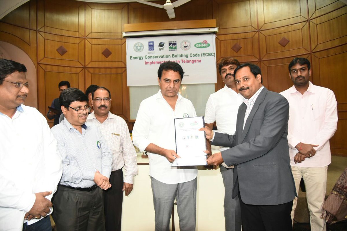 MinisterKTR's tweet photo. Few more glimpses from distribution of 'Third Party Assessors Licenses' related to Energy Conservation Building Code #ECBC event held at @ASCIMEDIA https://t.co/6BgqW7Ni4t