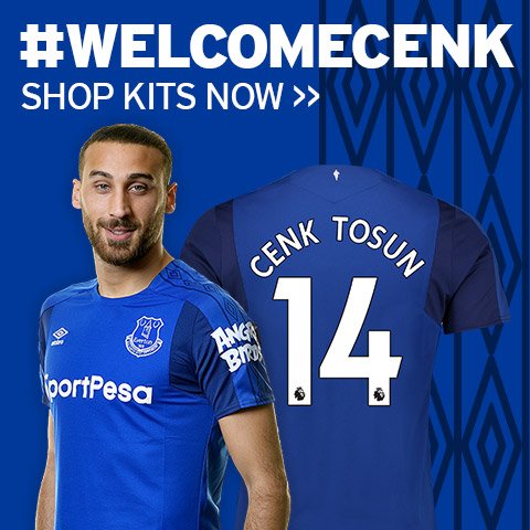 👕 | New signing <a href="/CenkTosun_/">Cenk Tosun</a> will wear the number 1️⃣4️⃣ shirt.

Buy yours: bit.ly/2Edmi9W