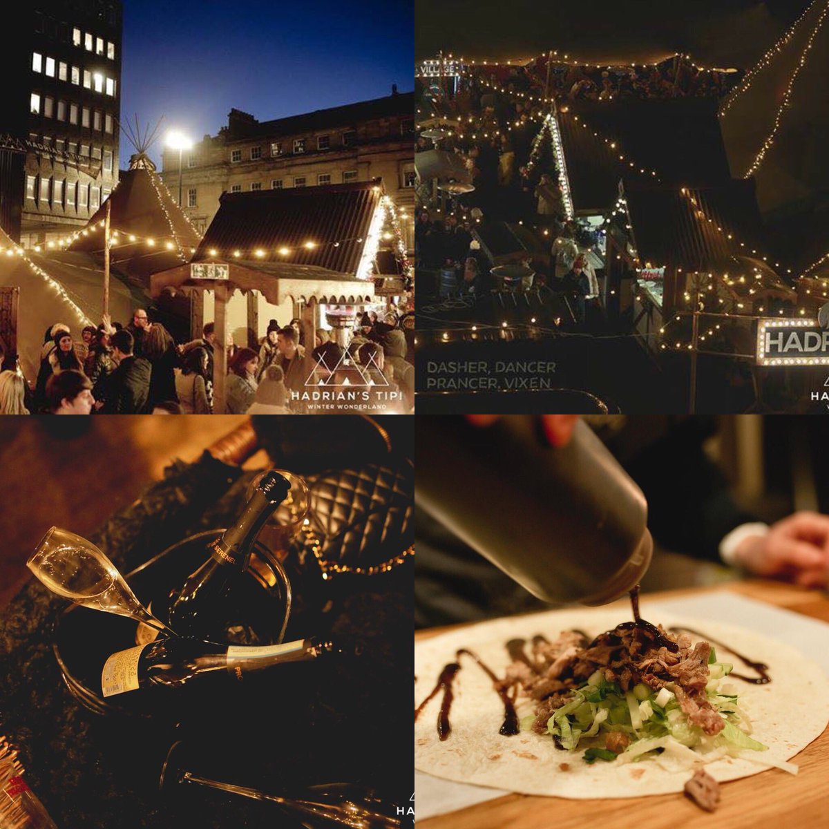 It’s our last Saturday in Newcastle and we have loved serving you. Come down to enjoy some last delicious street food, a mulled wine or beer. At the end of tomorrow night, we start to take the camp down #last2days #hadrianstipi #tipitime