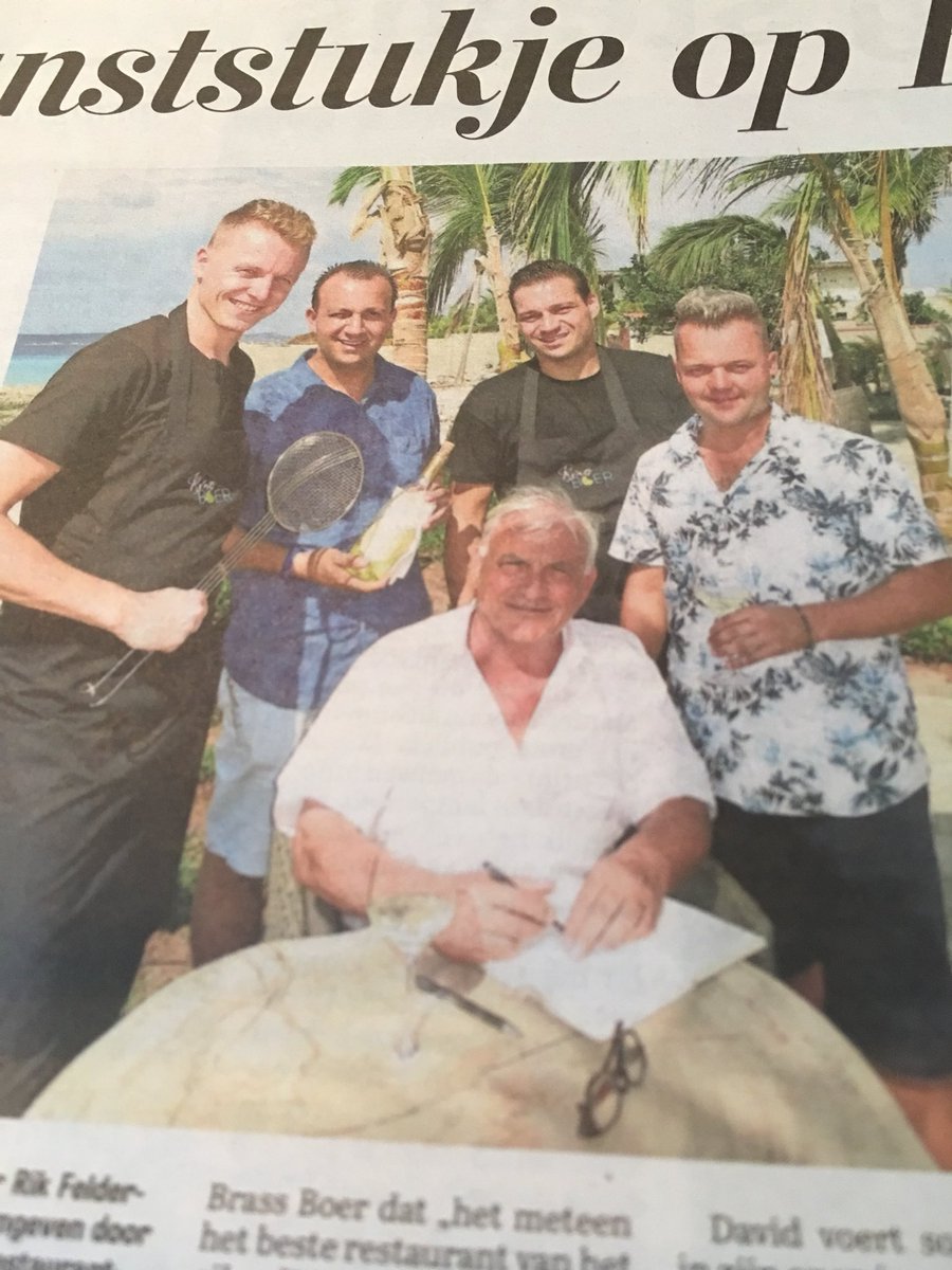 GGreveling's tweet photo. @BrassBoer in  @stanhuygens trots op de kanjers van Brass Boer op Bonaire en in het bijzonder op ‘onze’ Jan-Willem😎 Lars, Stefan en Lawrence veel succes👨‍🍳🥊 https://t.co/knCEZOUe2r