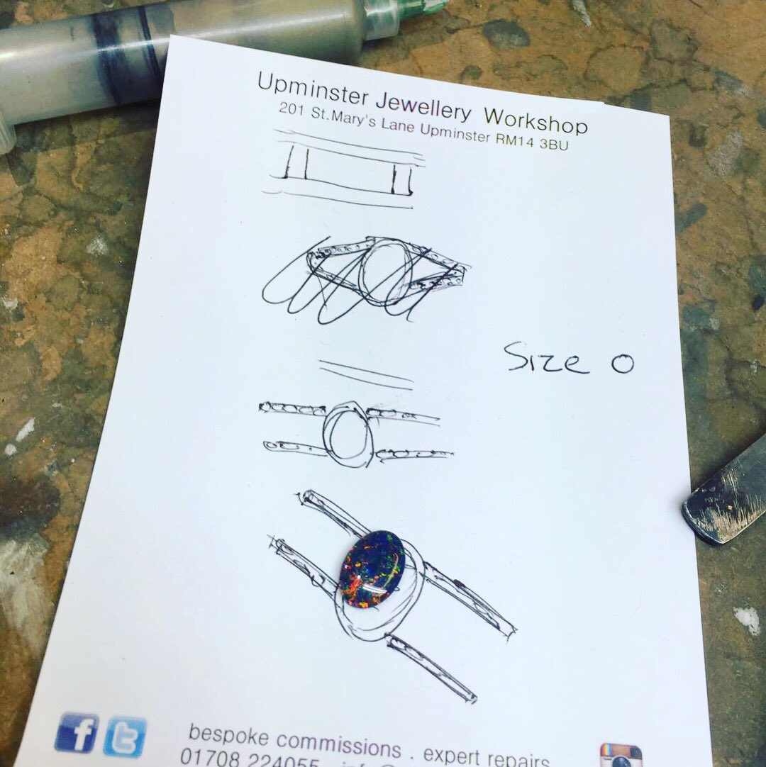 UJWorkshop's tweet photo. From an idea, a sketch, in the making and finally to the real thing.
Opal and diamond 18ct Yellow gold bespoke ring 🌈
All handmade in our onsite workshop 🔨⚒⛏ #HandMadeJewellery https://t.co/3TltmmPybS