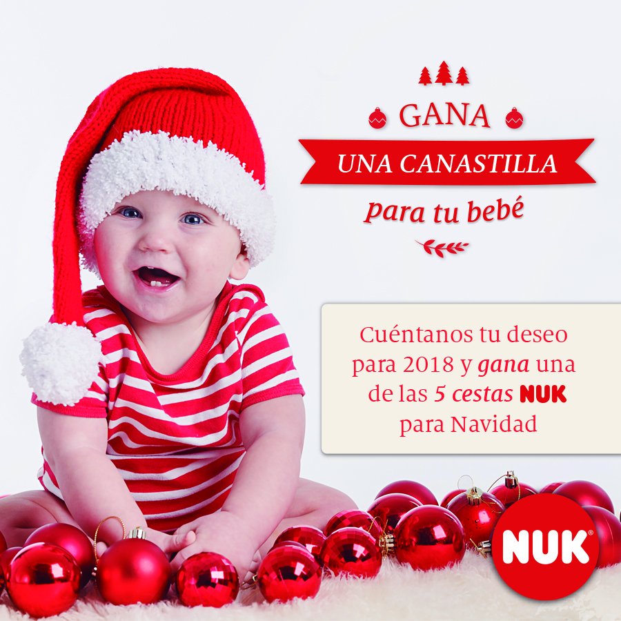 ¡ÚLTIMOS DÍAS! Cuéntanos tu deseo para 2018  y consigue una de las 5 canastillas de productos #NUK 😍🎄 bit.ly/2Cbcux0