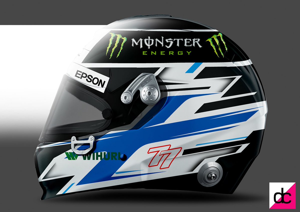 dnlcrssmdsgn's tweet photo. First 2 @ValtteriBottas helmet designs. One modern, one retro. #Vb77helmet #FreshCoatOfPaint https://t.co/r5CK8qy2QR