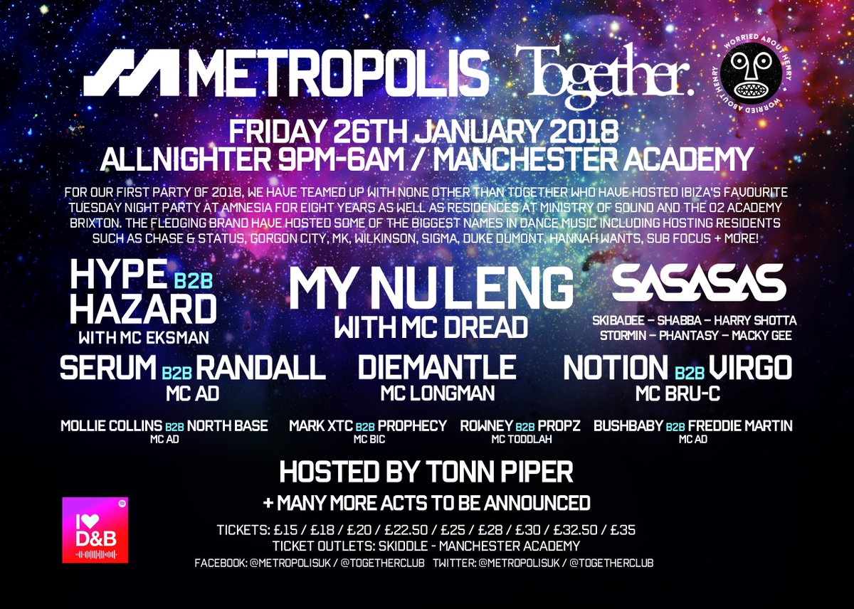 BassEvents_'s tweet photo. #Manchester 

@MetropolisUK bring another huge party to @MancAcademy 

#DNB #Jungle #Bassline 

Friday 26th January

Involvement here - https://t.co/WnhCungijM https://t.co/PyWh7WDzi2