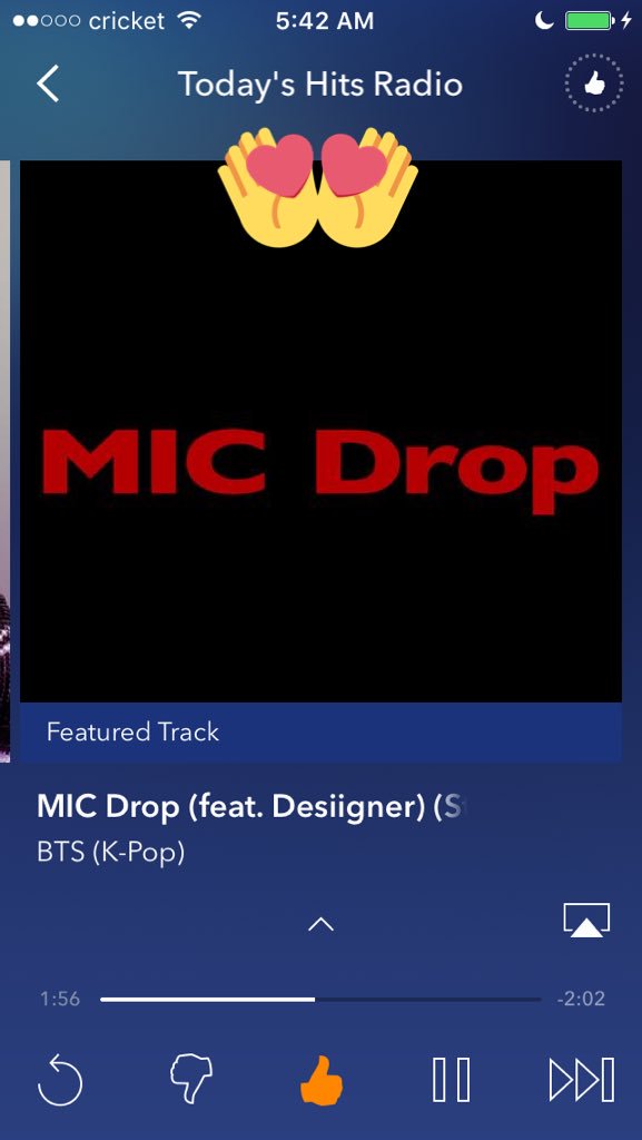 taegindary's tweet photo. MIC DROP REMIX FT DESIIGNER AND STEVE AOKI NOW COMES ON PANDORA'S TODAY'S HITS IM SCREAMING BLESS UP--
@BTS_twt #BTS
#MicDropRemix #MicDrop #BTSMicDropRemix
@LifeOfDesiigner @steveaoki https://t.co/dPHMJN9ZoC