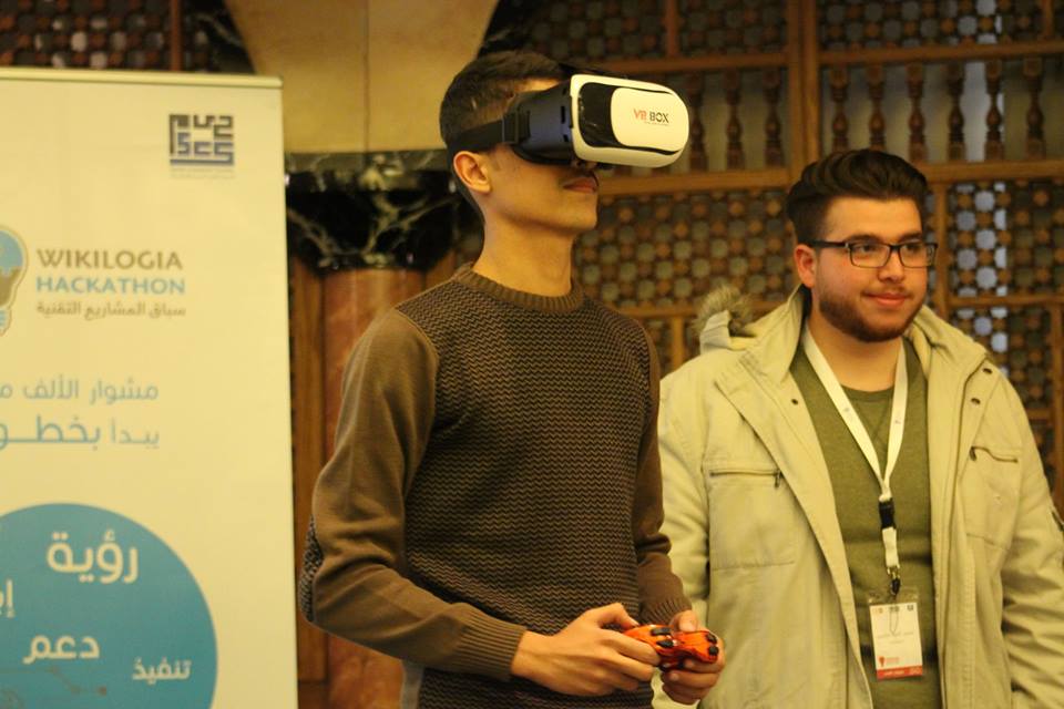 UnfpaSyria's tweet photo. Thanks to #Youth @Wikilogia #Hackathon #SCS #SyrianComputerSociety, #Children have now an opportunity to learn #Coding using #VirtualReality techniques https://t.co/74VwqiANeo