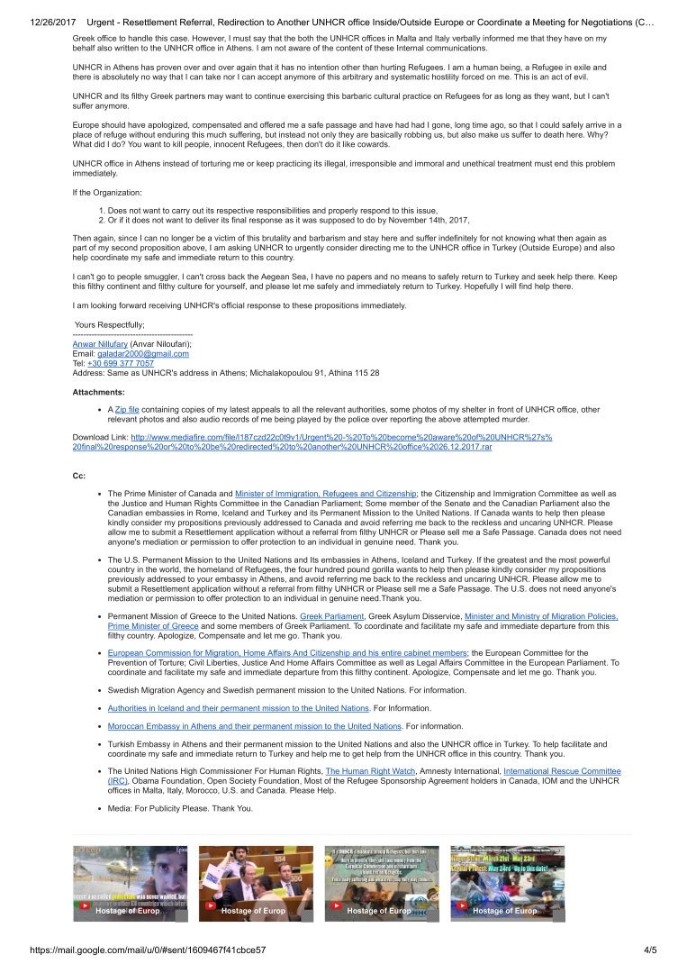 Greek Asylum Service, Birgit Van Hout, Geoffrey Pyatt and 7 others