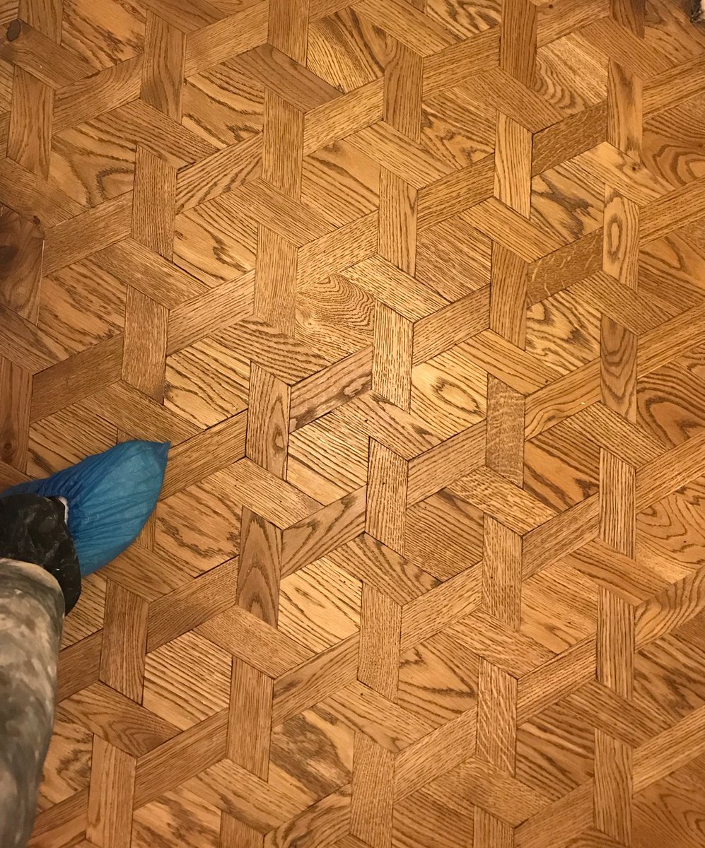 Carpetage's tweet photo. Something completely bespoke, hand cut, finished on site, using new technology. With market leaders @UzinLtd @havwoods @PallmannUK  @HansonPlywood Not to everyone’s taste but nice to do something different with wood. https://t.co/MukWD5MkGj
