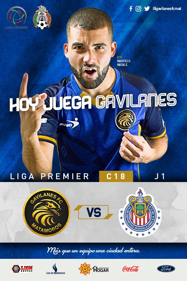 gavilanesfcmat's tweet photo. SÁBADO DE FÚTBOL

Hoy empieza un nuevo capítulo para la historia de Gavilanes FC Matamoros. Te esperamos en punto de las 3PM para nuestro primer encuentro contra Chivas Premier. ¡Vamos Gavilanes! #YoSoyGavilan #SoyParteDeEstaGranHistoria https://t.co/eigwADUvzi