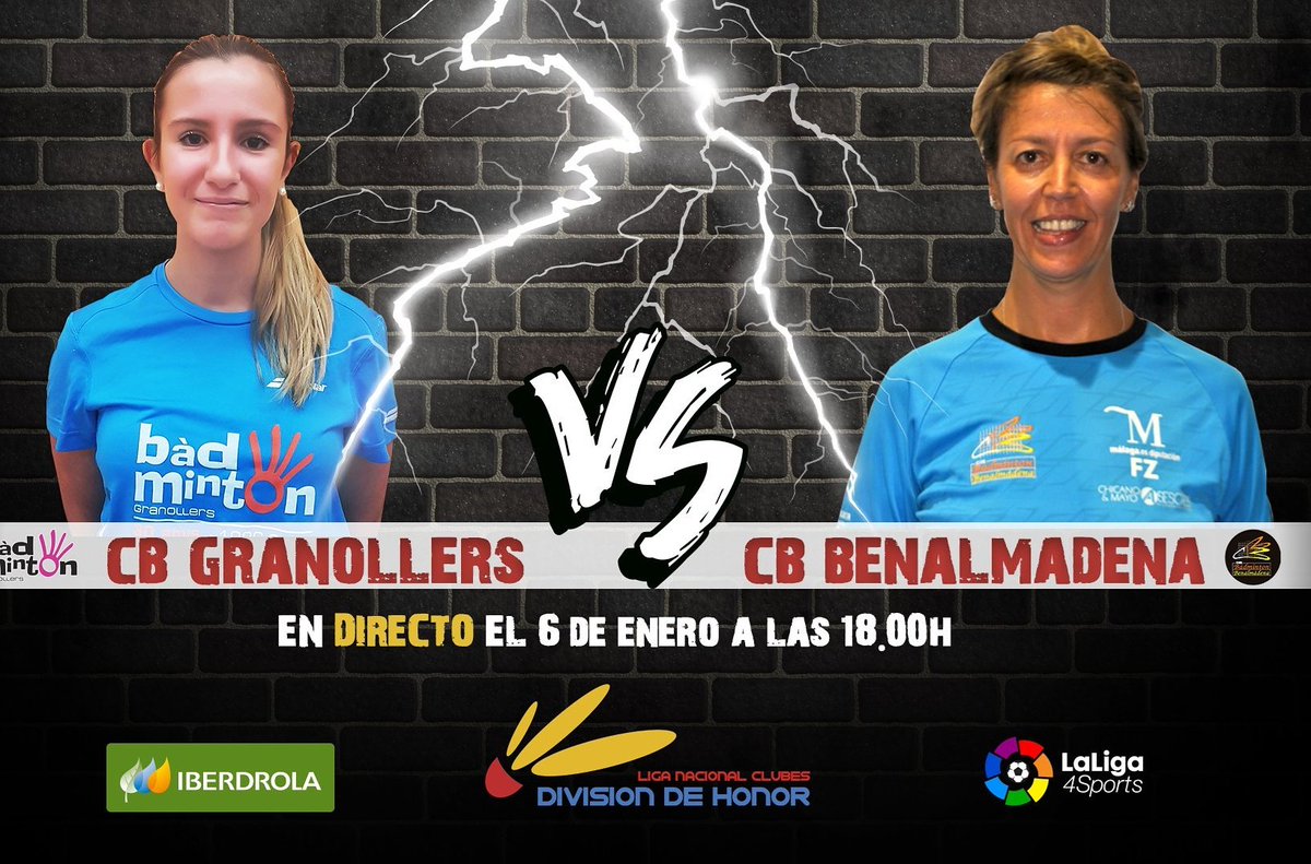BadmintonESP's tweet photo. #LigaDH🏸 💥 DIRECTO 💥

🔵 @Bad_Granollers 
⚪️ @CBBenalmadena

⏲️ 18:00
📺 @LaLiga4Sports 
➡️ https://t.co/I4moZaDcxg https://t.co/8rf1lrTCzQ
