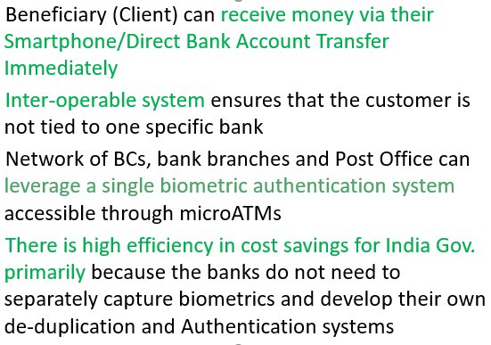 Advantages of  #Aadhaar enabled Payment system Process (AEPS) 5/n