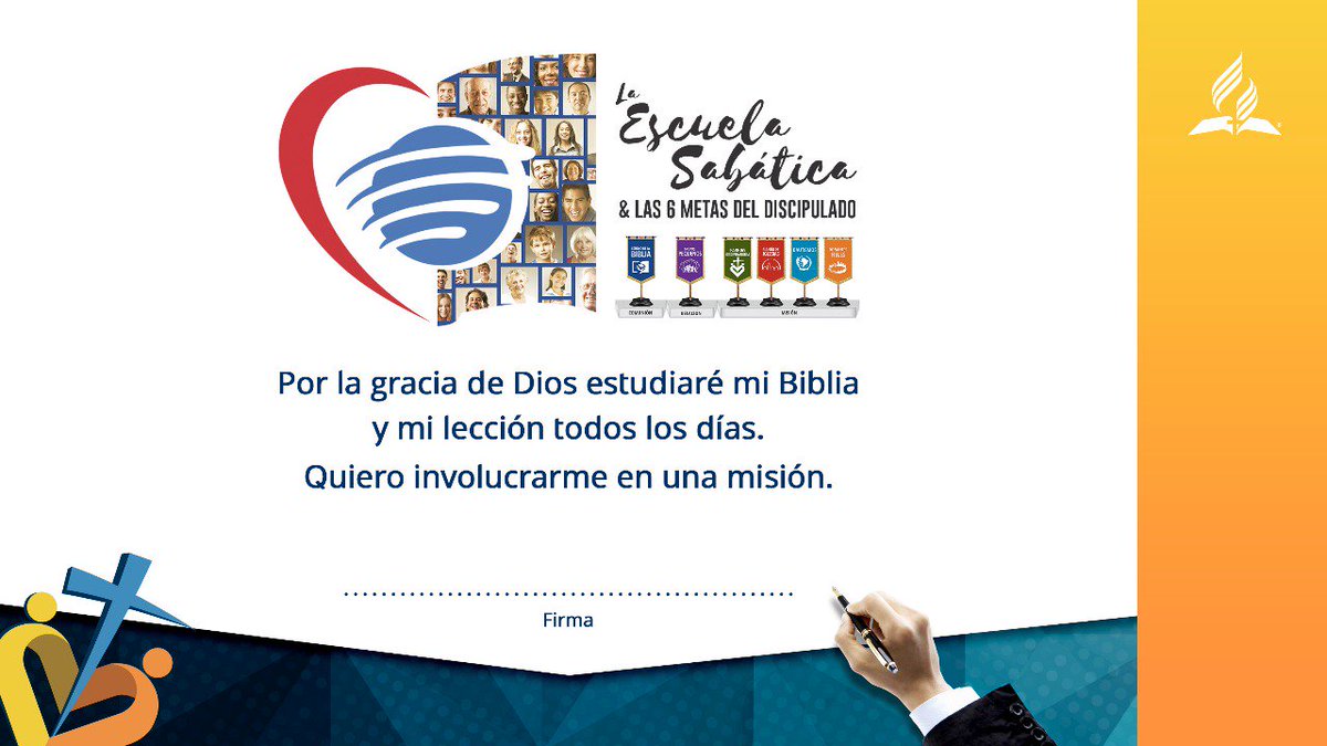 jormen19's tweet photo. Firmemos nuestro compromiso con la 1ra meta del discípulo, el estudio de la Biblia, a través de nuestro folleto de #EscuelaSabática.
#MetasCRM https://t.co/t550ynGf3o