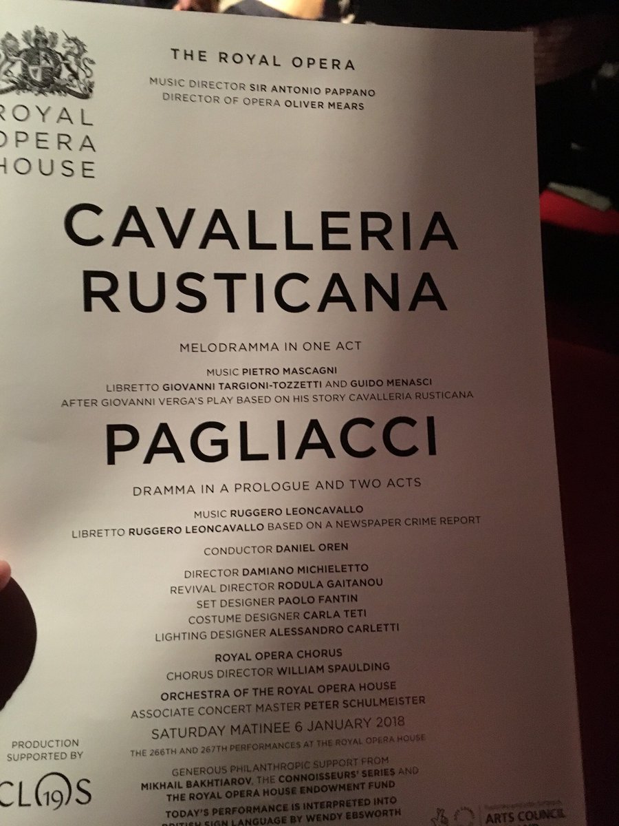 jsdhenderson's tweet photo. A thrilling, very moving Cavalleria Rusticana, with - for me - the best Santuzza &amp; Alfio we’ve had in this production, &amp; Hymel in ringing voice. Zilio marvellous. #ROHCavPag https://t.co/LlWrVENNUt