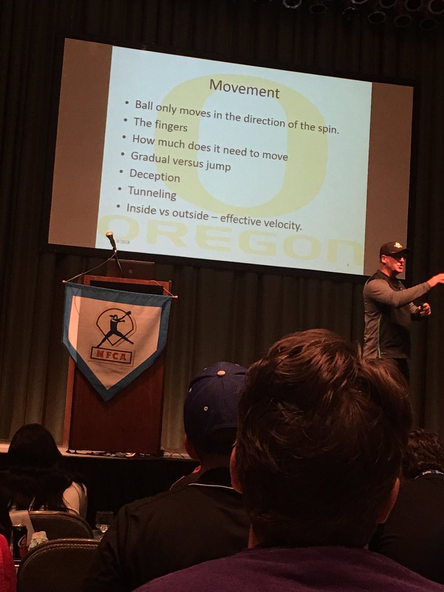 Listening to Mike White. Head coach of the Oregon Duck women's softball program. #sghs_family