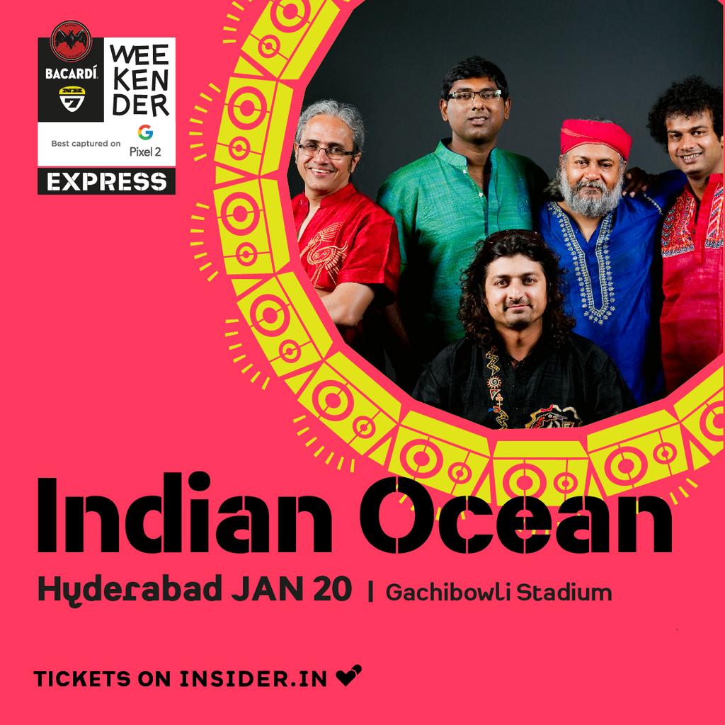 indianoceanband's tweet photo. #BacardiHouseParty #nh7weekenderexpress Hyderabad on the 20th of January. Got your tickets yet?? @NH7 https://t.co/qx5zqKhNBr