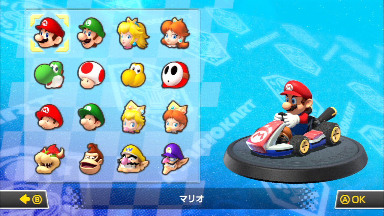 かぶき マリオカートwiiとか8の隠しキャラが増えるごとに列が増える感じが好きだったから8dxはみんな初めからいてちょっと残念だった 8はこれが倍ぐらいになるの見返すと圧巻だよね かぶき マリオカートwiiとか8の隠しキャラが増えるごとに列が増える感じが好きだったから8dxはみんな初めからいてちょっと残念だった 8はこれが倍ぐらいになるの見返すと圧巻だよね
