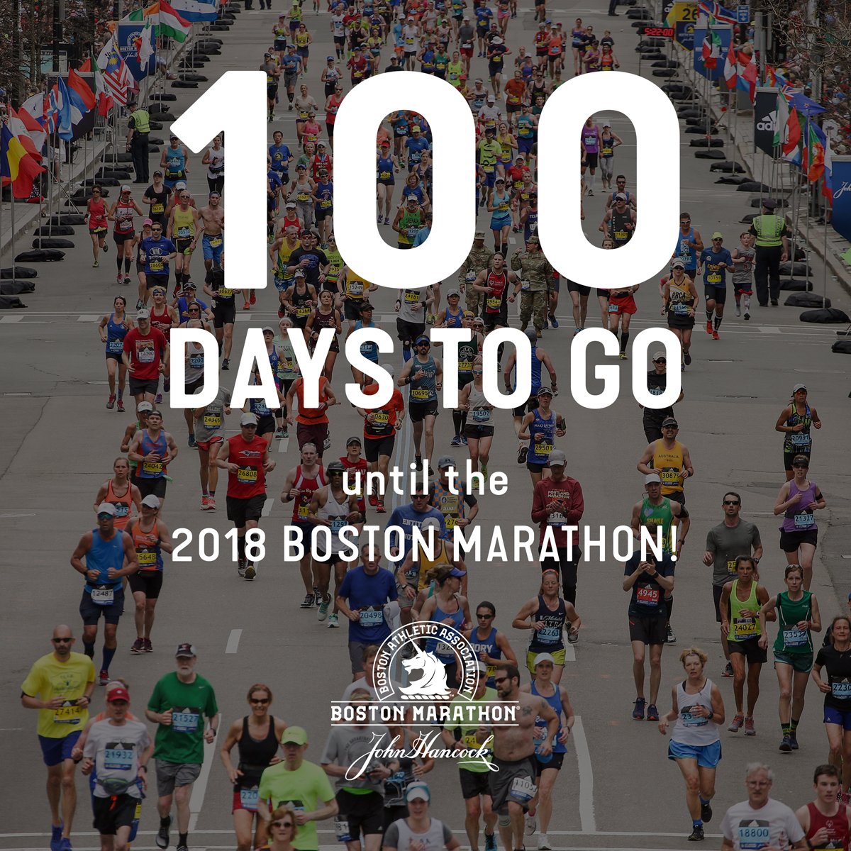 bostonmarathon's tweet photo. Let the countdown begin! #100Days2Go #boston2018 #passthebaton #togetherforward https://t.co/HJ0VV6dgV8