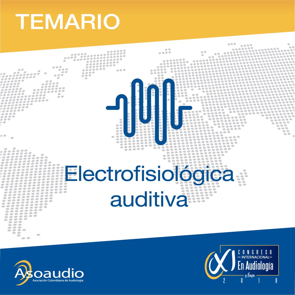 Este es el momento para actualizarte con nuestro tema "Electrofisiológica auditiva - pruebas corticales" en el Congreso Internacional en Audiología y EXPO 2018 Inscripciones (571) 616 8337 evento@asoaudio.org.co #audiología #yosoyasoaudio #congresointernacional #audiología