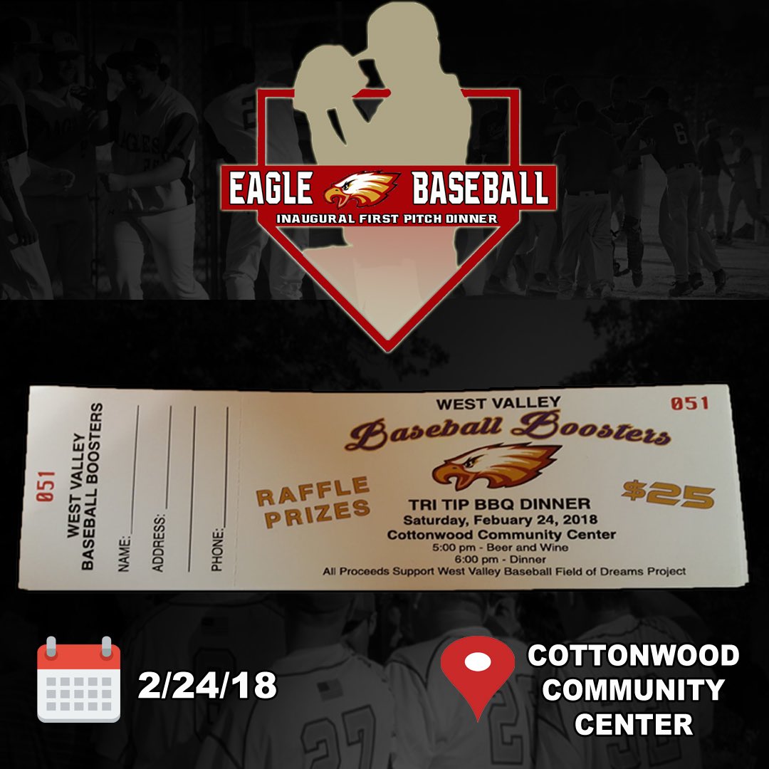 WVEagleBaseball's tweet photo. Reserve your spot for the inaugural Eagles Baseball First Pitch Dinner today by calling (530) 276-3641 or emailing us at wvebaseball@gmail.com 🦅⚾️ https://t.co/MCvdTpl2gG