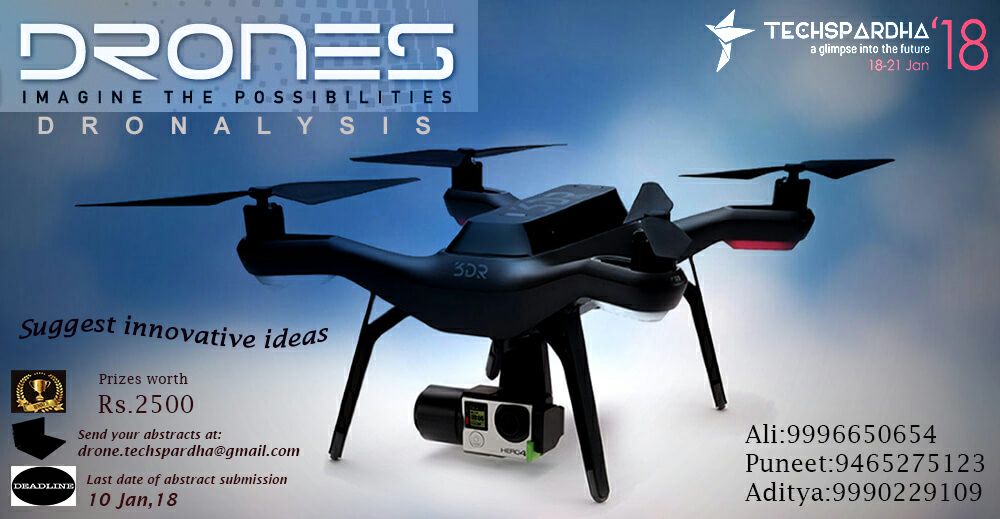 tsnitkkr's tweet photo. Interested in spying, detective works and innovation?
Dronalysis is here to give platform for your running minds to get focussed. Submit your ideas as abstracts at drone.techspardha@gmail.com till 10th January
#ts18 https://t.co/1NfRgI7BRb