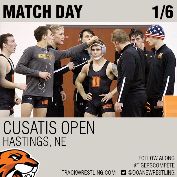 DoaneWrestling's tweet photo. The Cusatis Open hosted by Hastings starts NOW. Follow along on Trackwrestling and Twitter!
#GoDoane #TigersCompete https://t.co/wy5m1w2X1s