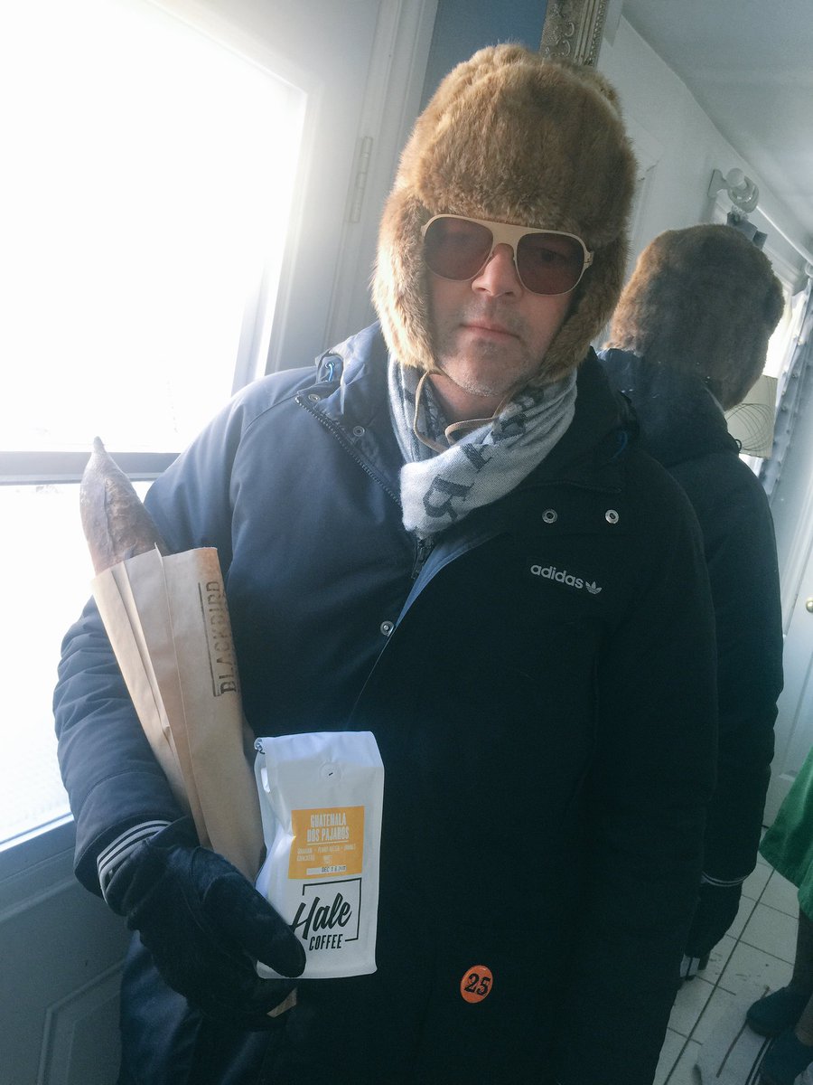 Thanks @Vespabybrent for braving the cold to get me a #baguette &amp; #coffee at our local coffee shop #Cygnet cc <a href="/halecoffeeTO/">Hale Coffee Company</a> <a href="/bbirdco/">bbirdco</a>