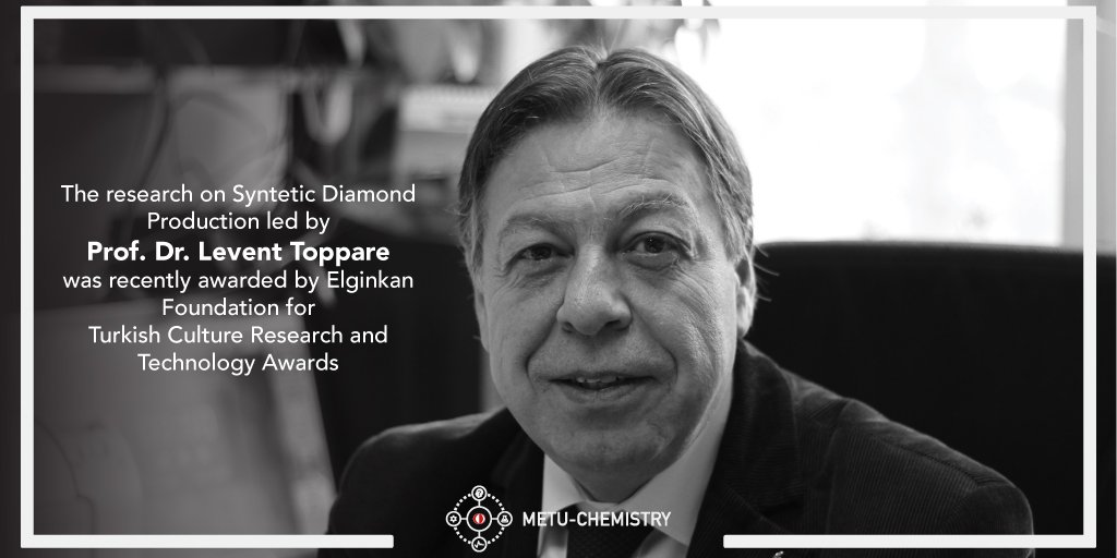 The research on Syntetic Diamond Production led by 
Prof. Dr. Levent Toppare
was recently awarded by Elginkan Foundation for
Turkish Culture Research and Technology Awards #metu #chem <a href="/ElginkanVakfi/">Elginkan Vakfı</a>