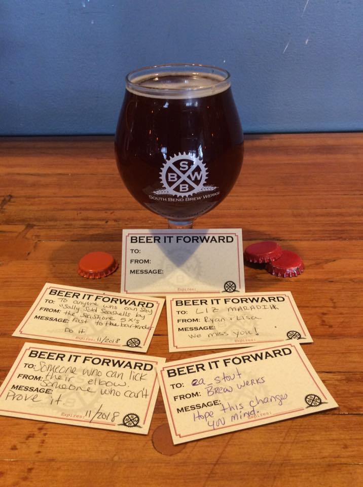 SBBrewWerks's tweet photo. What's new, Twitter? At #SBBrewWerks we've serving up the Superior Brisket Sandwich made w/ IPA cranberry BBQ sauce, zesty slaw &amp; pickles. Drink of the minute is the 'Dubbel Trouble' -- our holiday spiced Belgian Dubbel with a shot of South Bend Rye whiskey. #BeCareful #Beer4Good https://t.co/477iYf2b5A