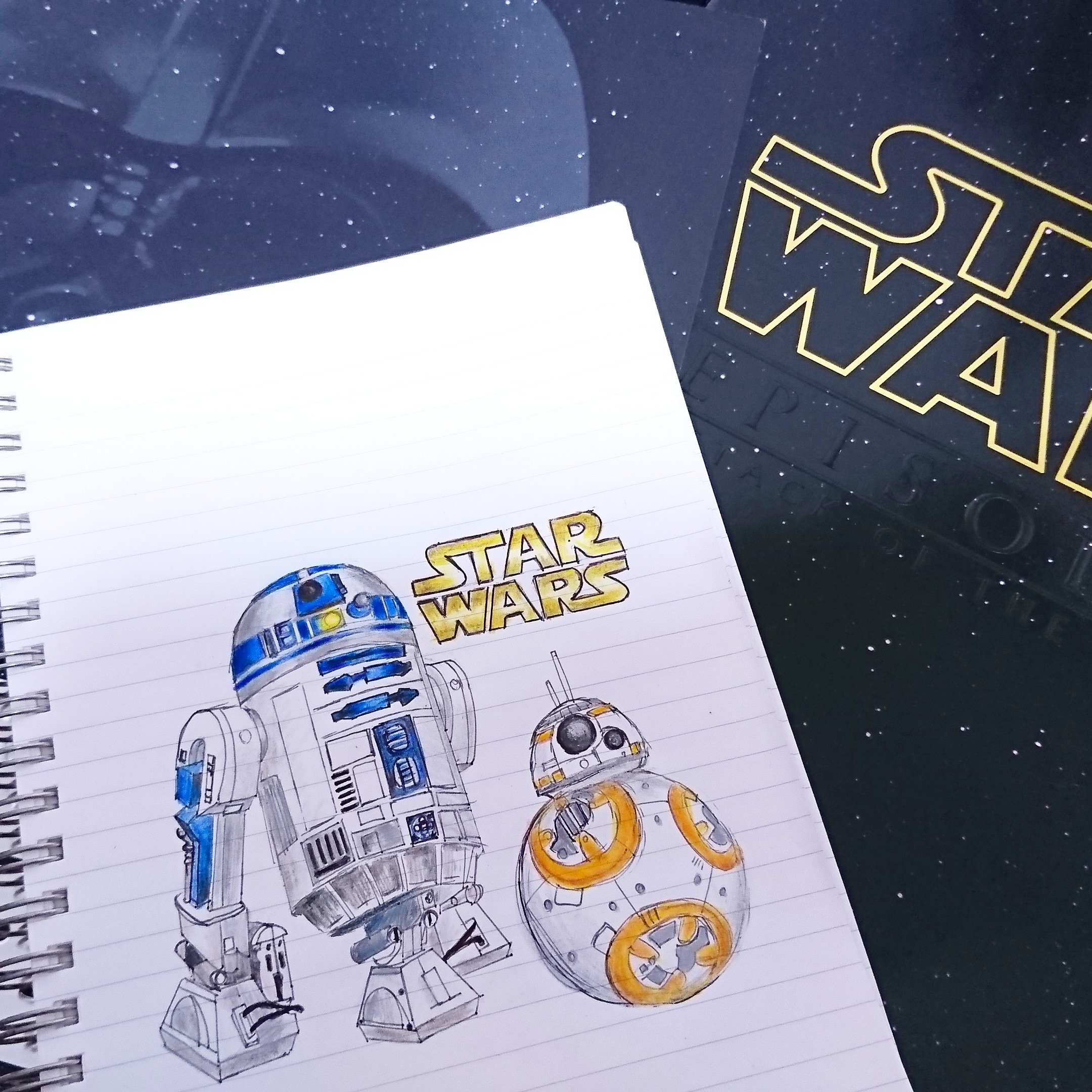 森麻美 Asamimori やっと観に行けた スターウォーズ この映画本当にワクワクする そして R2 D2とbb 8かわいくて好き イラスト描いてみたよ Starwars スターウォーズ イラストレーション 映画 Movie T Co lryko3mk Twitter