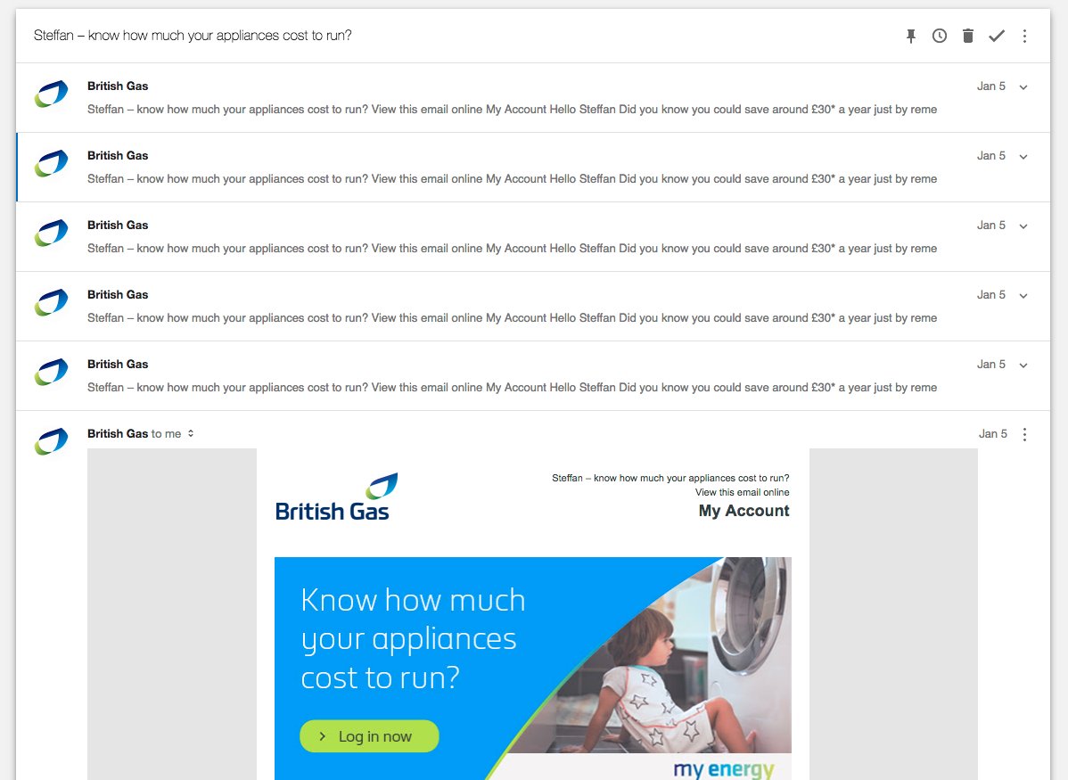 steffanciccotti's tweet photo. Superb comms from @BritishGas @BritishGasHelp – your 6x identical emails are of limited value when trying (in vain) to get your support team to restore power &amp; heating to my flat... I can however hazard a guess as to exactly "how much my appliances cost to run" – currently £0.00! https://t.co/x9uu3q8mnZ