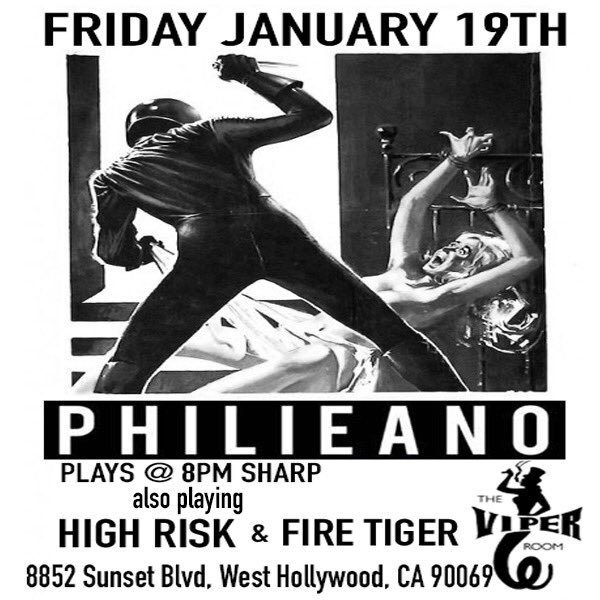 mikelong77's tweet photo. I will be playing in @philieano Live band, JAN 19 @ @theviperroom check flyer for info #blackflys #productofthelbc #skunkrecords #mikelong #theviperroom https://t.co/kRPMndsrVU