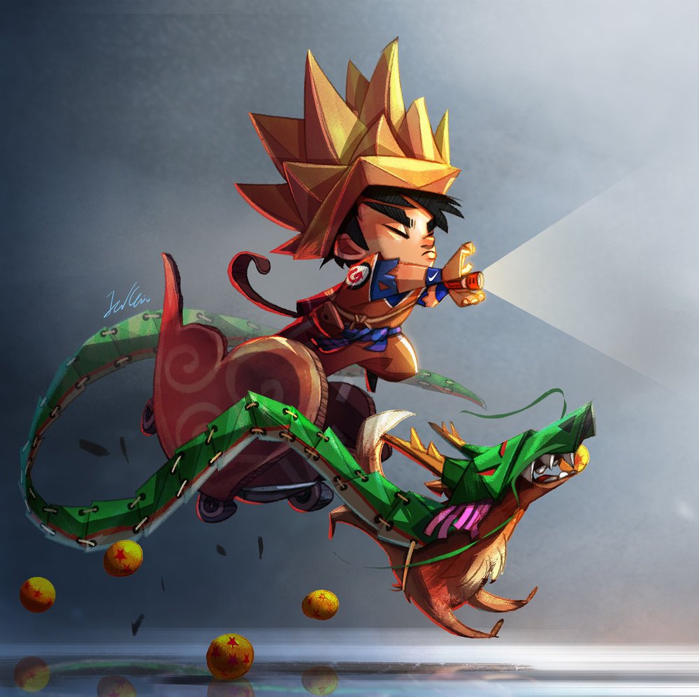 Guipolaire's tweet image. Ce #Chaozu du mal! J'adore! Bravo aux participants! les différents styles qui font autre chose que du #AkiraToriyama ça rend vraiment trop bien! 😃Respectivement :  Rio Sabda (le gagnant) Boell Oyino, Chiu Jun, Leandro Ramos 
 
#CDChallenge
Theme: #DragonBall