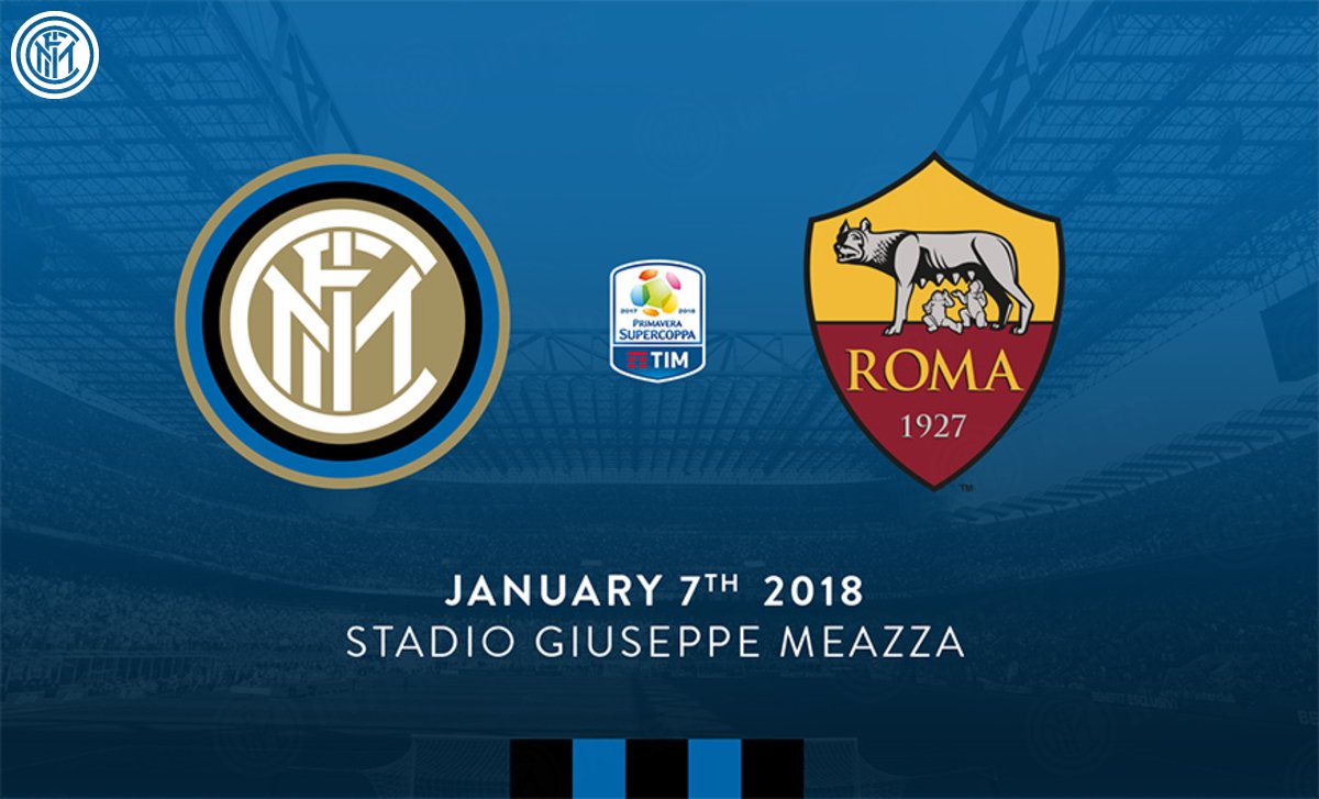 Inter_en's tweet photo. ⚽ 🏆 | It's the #SupercoppaPrimaveraTIM
final tomorrow at San Siro! 

There will be free entry at the Stadio Meazza for #InterRoma at 14:30 CET. 

See more 👉 https://t.co/98JaqiiRft

#ForzaInter #InterYouth https://t.co/Dvwqe8MWcf