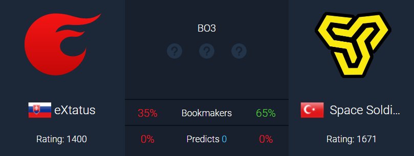csgofast_x's tweet photo. eXtatus vs Space Soldiers – ESEA Season 26 MDL – 20:00
https://t.co/bkNlTcKXRA
#csgo #csgobets #csgofast #eXtatus #SpaceSoldiers #ESEA https://t.co/ies6ZufBK9