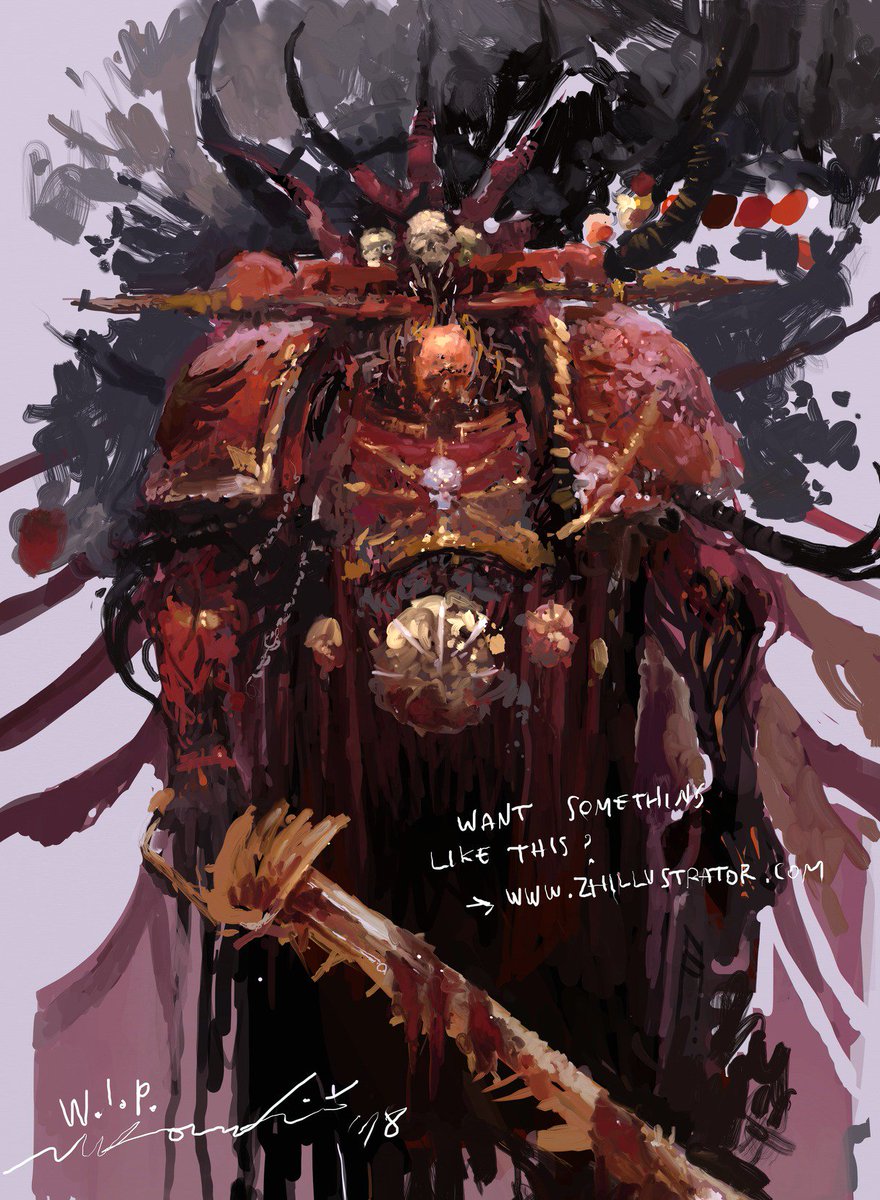 zhille's tweet photo. First WIP of 2018! A #Warhammer40k #sketch painted in @ArtRage. Wanna have it as a commission, adapted for you? Hit me up. Like it -> RT! #wh40k #warmongers #wh40kArt #2dArt https://t.co/uevNfcJEwQ
