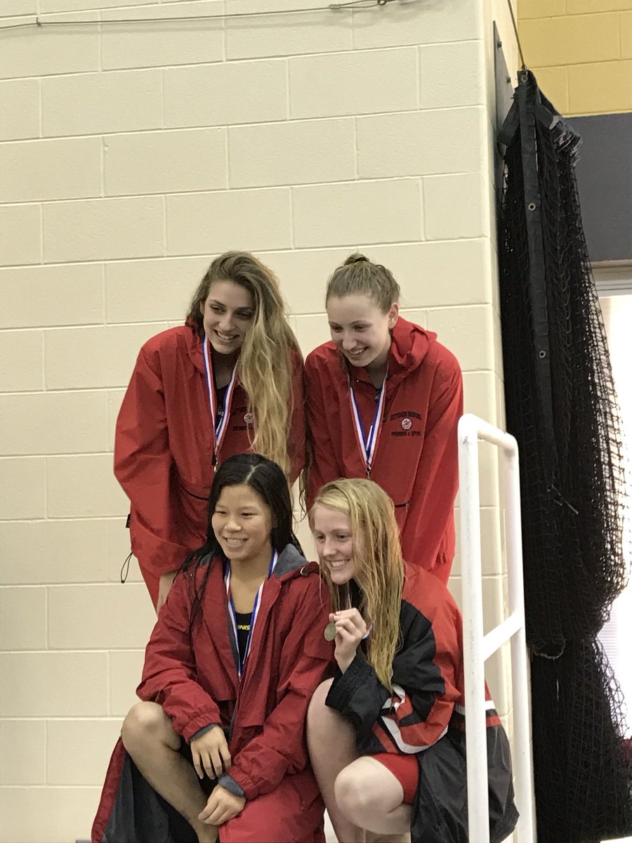 samueltking's tweet photo. NCC champions girls 400 free relay: Lafayette Jeff. https://t.co/nwgI9OqJy7
