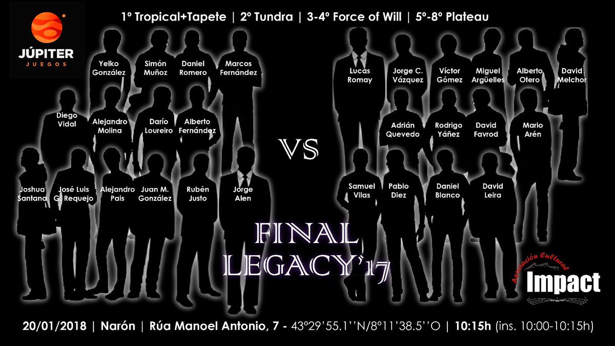 impactreturns1's tweet photo. El Sรกbado 20 de Enero tendremos la gran final de Legacy!! Estos son los finalistas en busca del nuevo campeรณn!
#finallegacy #legacy #jupiterourense #acimpact https://t.co/s86vvF6Kzx