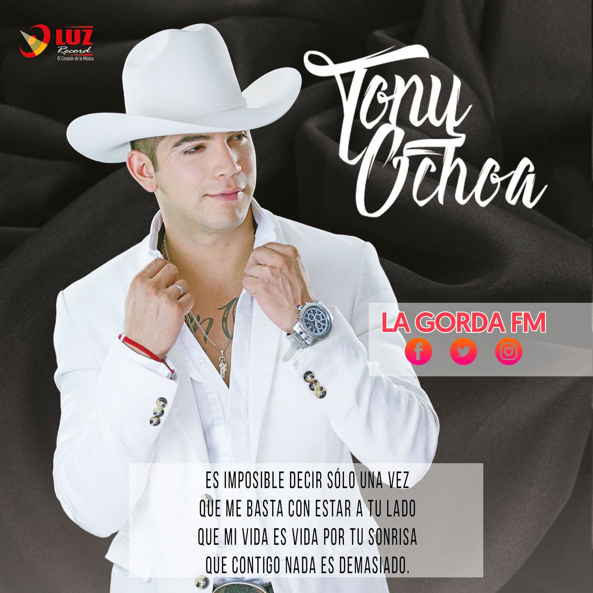 lagordamagazine's tweet photo. Escucha las canciones más recientes del #RegionalMexicano a través de #LaGordaFm. En esta ocasión recomendamos #MilAños,  la canción de @TonyOchoaMx. 

@LuzRecord @Irma_luzrecord @soyRomano @SAPSGrupero @Alexjullian @buchonalady @donfilemon_ofi @dona_conchi https://t.co/Cze7xgjzh5