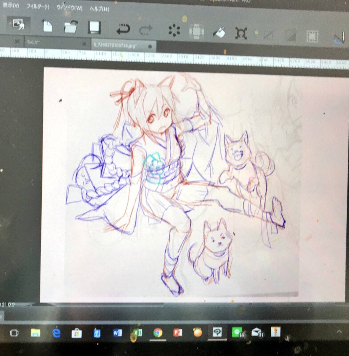 お年賀絵描いたワン 