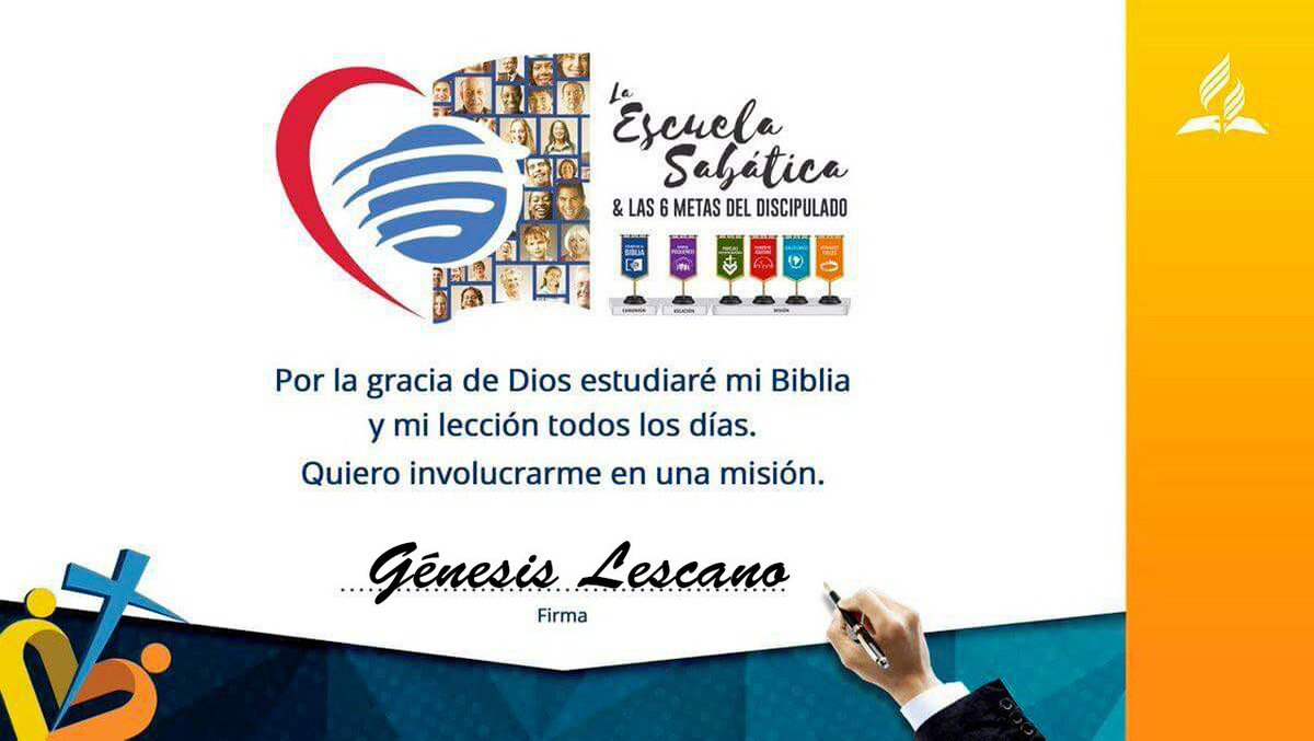 yenls's tweet photo. Hoy renovamos nuestro compromiso con la 1ra #MetaCRM estudio de la Biblia con #EscuelaSabática, hazlo tu también https://t.co/tuoj2u7B29