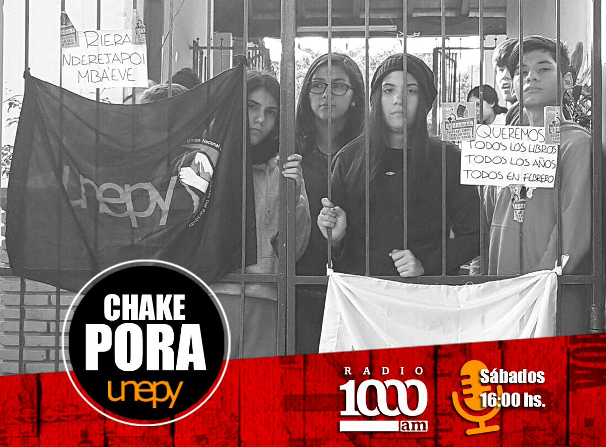 dv0xpay's tweet photo. ¡No te pierdas el programa de la Unepy #ChakePora, hoy a las 16:00 hs. a través de @1000_am ! https://t.co/Aa6syuNsbT