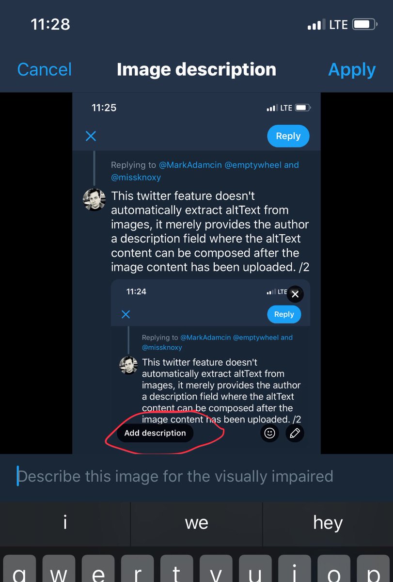 This is a screenshot of me composing a caption...