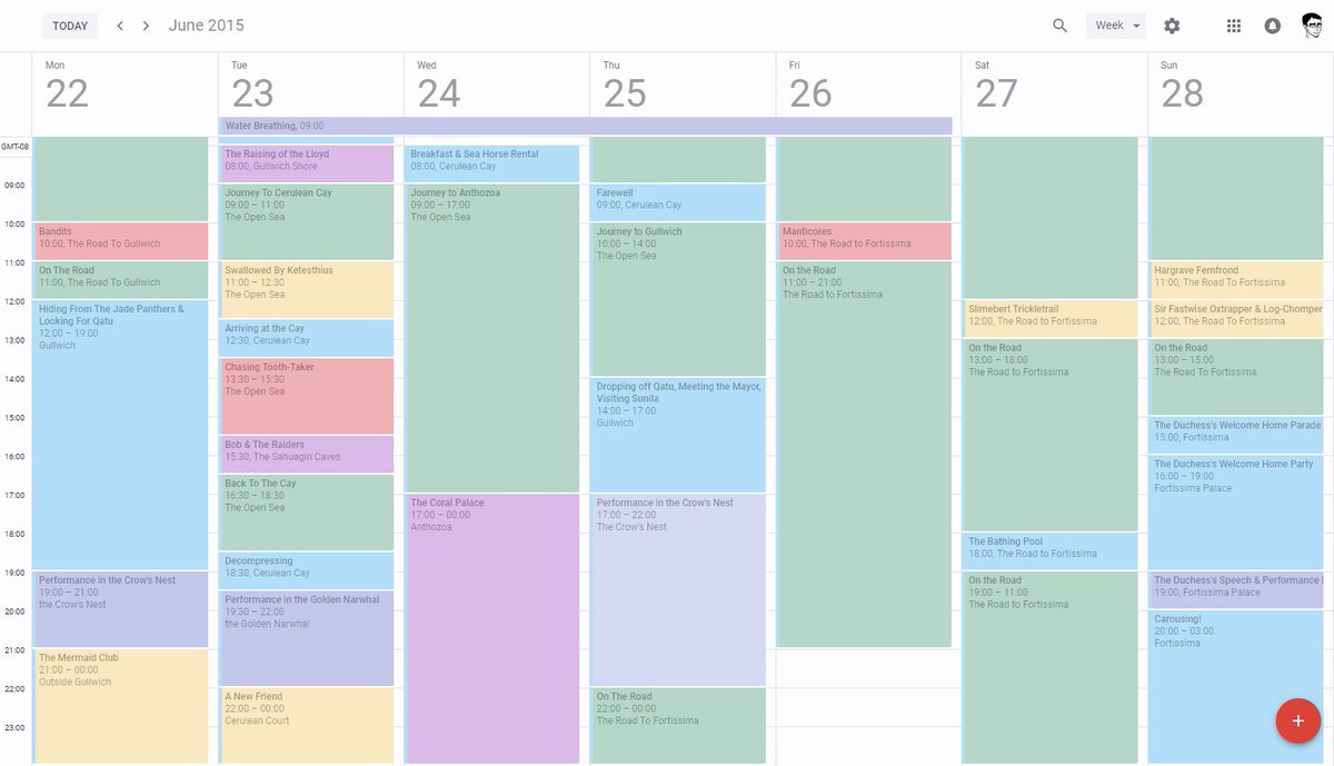 JomonDogu's tweet photo. Pro DM Tip: if you've got a bad memory, many weeks between sessions, & players that do a BUNCH of stuff per session, try keeping a Google Calendar for your campaign! Pick a start date in the past & fill in events as they happen & you'll never forget anything again! #DRAGONBARDS https://t.co/JieMj2bWmM