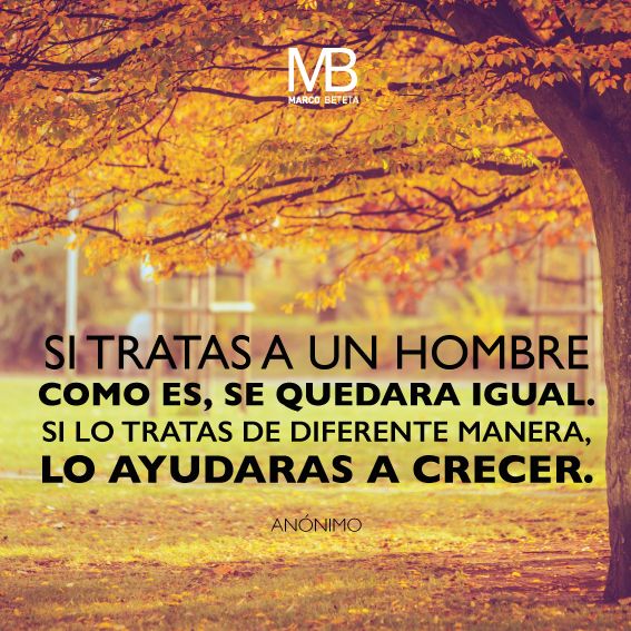 MarcoBeteta's tweet photo. #FraseMB Si tratas a un hombre como es, se quedara igual. Si lo tratas de diferente manera, lo ayudaras a crecer. Anónimo. #ComunidadMB https://t.co/ftkOxYRY26
