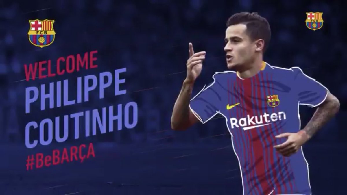 ActuFoot_'s tweet photo. 🔴 OFFICIEL ! Philippe Coutinho est un joueur du FC Barcelone ! https://t.co/ku7SHF8TQa